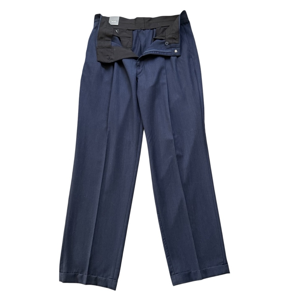 Jos A banks Men’s 100% Wool Pants Pleated Front Navy (MSRP $185) Size 36/32 NWT